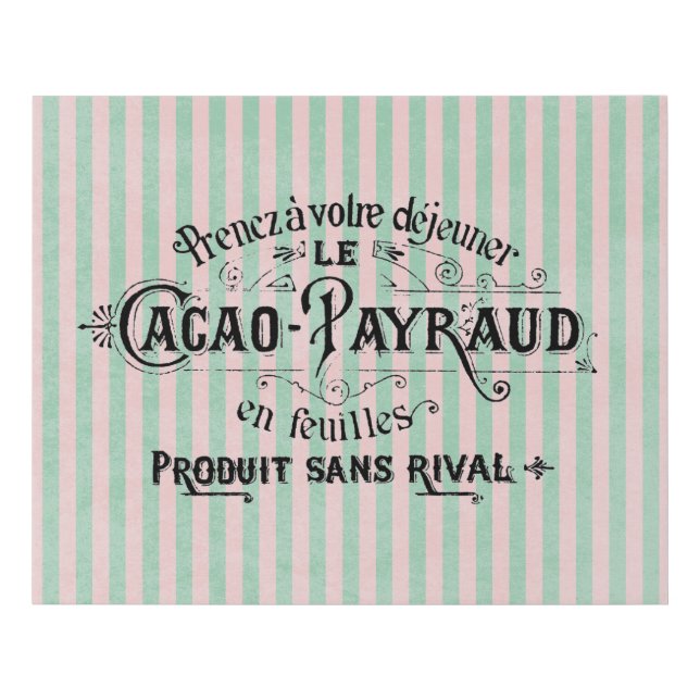 Vintage French Cocoa Powder Advertisement Faux Canvas Print (Front)