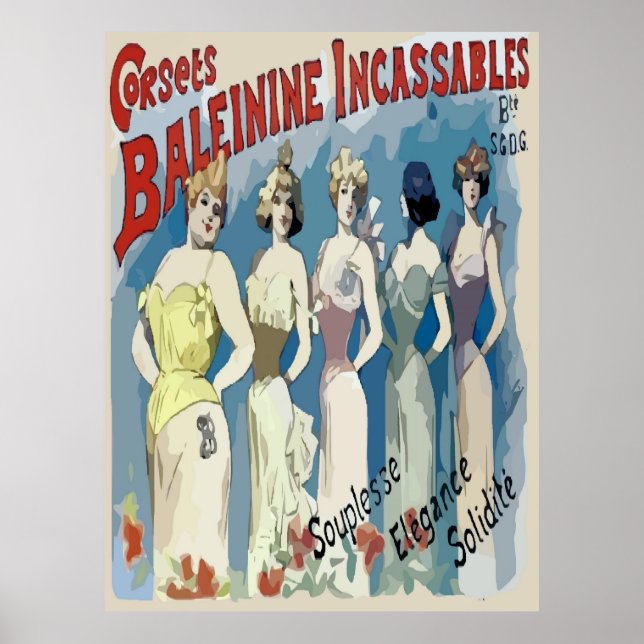 Vintage French Corsets Ad Poster (Front)