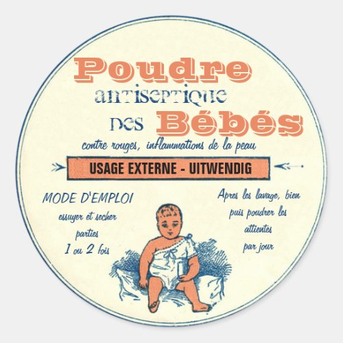 Vintage French Cosmetics Label for Baby Products
