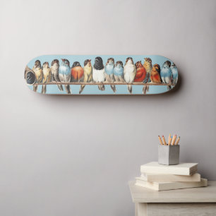 Vintage French Country Birds Rustic Cool Wall Art Skateboard