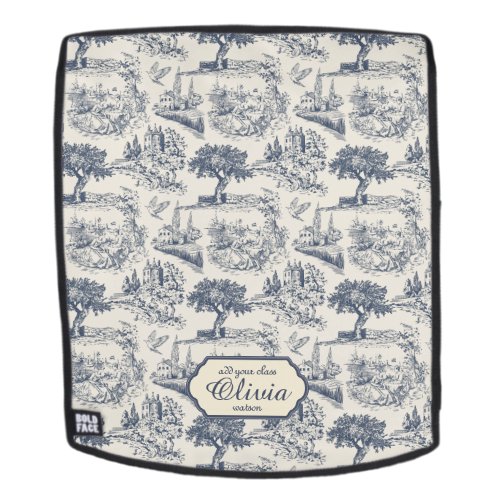 Vintage French Country "Blue Toile de Jouy " Backpack