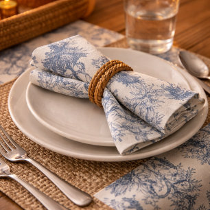 Vintage French Country "Blue Toile de Jouy " Cloth Napkin