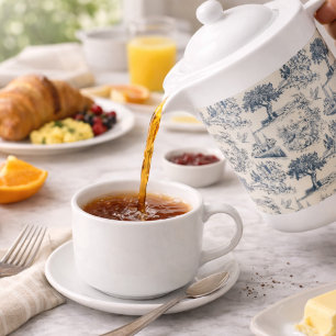 Vintage French Country "Blue Toile de Jouy " Teapot