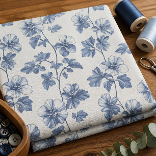 Vintage French Country Floral Toile Fabric