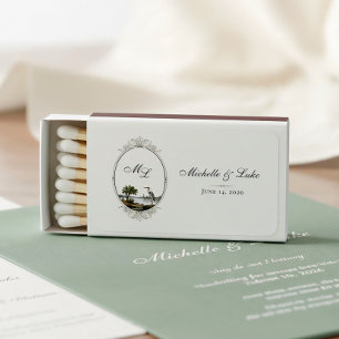Vintage French Country Monogram Wedding Matchboxes