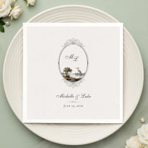 Vintage French Country Monogram Wedding Napkin