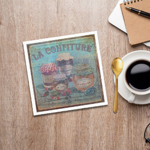 Vintage French Country Preserves Jams Jars craft Napkins