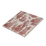 Vintage French Country Red Toile Ceramic Tile at Zazzle