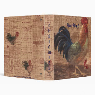 Vintage French Country Rooster Notebook Binder