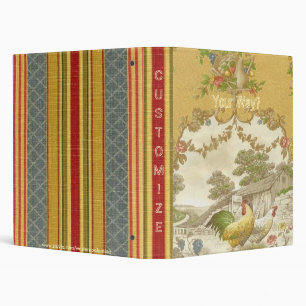 Vintage French Country Roosters Avery Binder