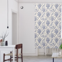 Vintage French Country Toile de Jouy Blue Pattern 
