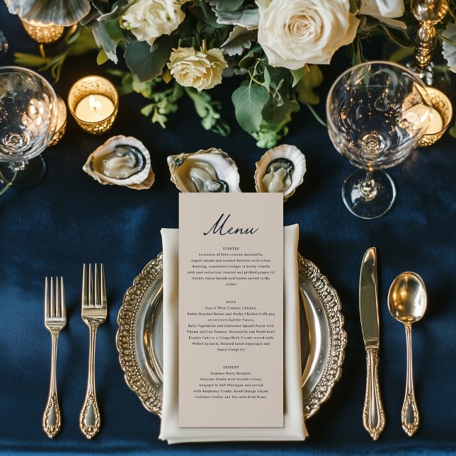 Vintage French Countryside Wedding Blue Toile Menu (Creator Uploaded)