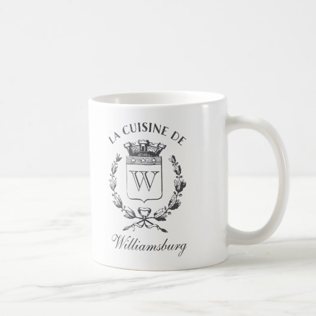 Vintage French Crest Kitchen of Custom Name Coffee Mug (Right)