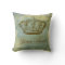 Vintage French Crown Design Square Throw Pillow