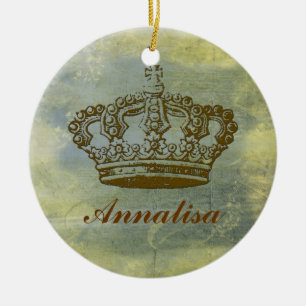 Vintage French Crown Personalized Ornament