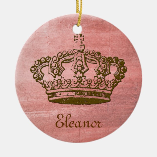 Vintage French Crown Personalized Ornament (Front)