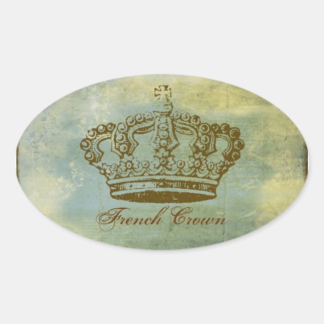 Vintage French Crown Personalized Stickers (Front)