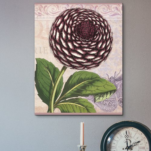 Vintage French Dahlia Shabby Elegance Collage Post Acrylic Print