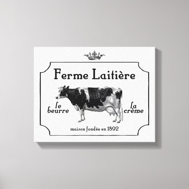 Vintage French Dairy Canvas Print (Front)