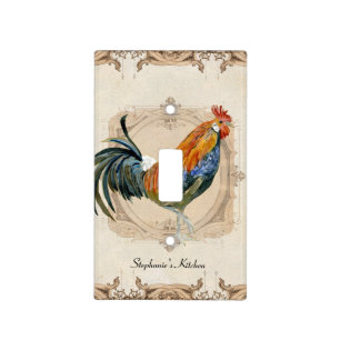Vintage French Damask Rooster Kitchen Home Decor Light Switch Cover