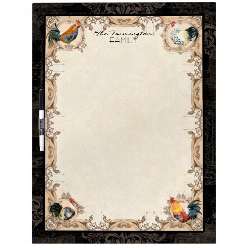 Vintage French Damask Spangled Allen Setter Dry_Erase Board