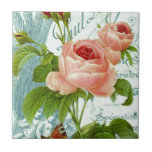Vintage French Design With Roses Ceramic Tile at Zazzle