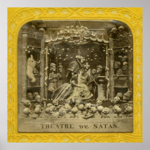 Vintage French Diablerie Theatre De Satan Poster