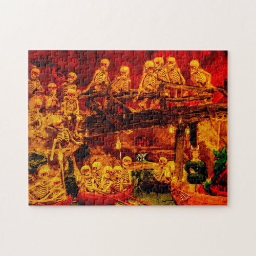 Vintage French Diableries A Hellish Party Jigsaw Puzzle