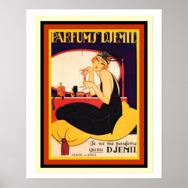Vintage French Djemil Fragrances Poster 16 x 20 (Front)