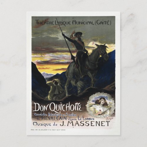 Vintage French Don Quixote Opera Postcard