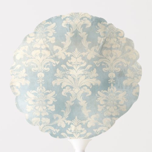 Vintage French Dusty Blue Damask Baby Shower Balloon
