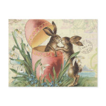 Vintage French Easter bunnies Holiday Postcard Vintage French Easter bunnies Holiday Postcard