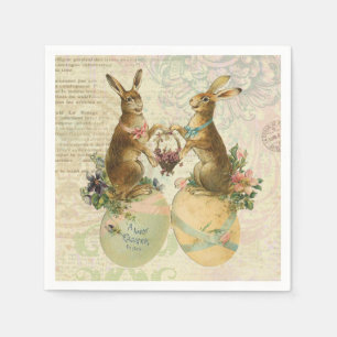 Vintage French Easter bunnies Napkins
