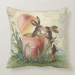 Vintage Easter Bunny Decorative Throw Pillows Zazzle