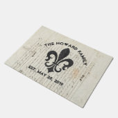 Vintage French Ephemera Fleur De Lis Custom Doormat (Angled)