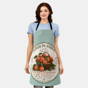 Vintage French Farmers Market Peaches Apron