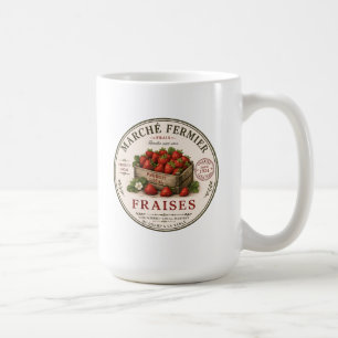 Vintage French Farmers Market Strawberries Coffee Mug