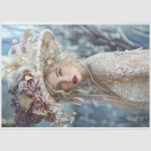 Vintage French Flapper Style Lady Decoupage Tissue Paper