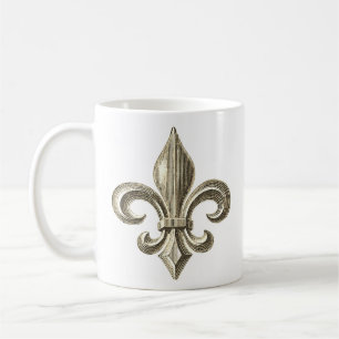 Vintage French Fleur de Lis Coffee Mug