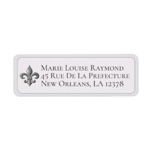 Vintage French Fleur de Lis Gray Label