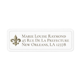 Vintage French Fleur de Lis Return Address Label