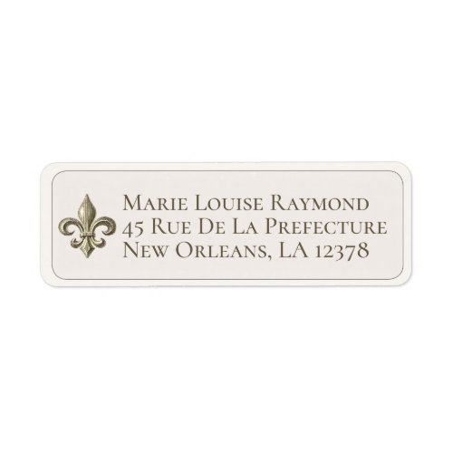 Vintage French Fleur de Lis Return Address Label