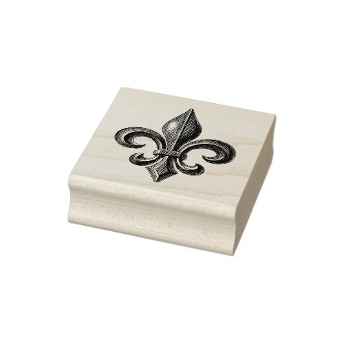 Vintage French Fleur de Lis Rubber Stamp