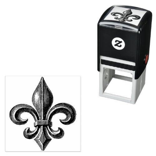 Vintage French Fleur de Lis Self_inking Stamp