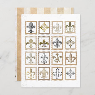 Vintage French Fleur de Lis Stamps