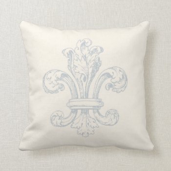 Vintage French Fleur De Lis Throw Pillow by AnyTownArt at Zazzle