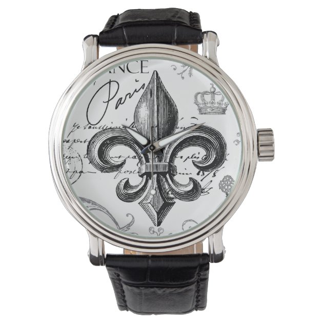 Vintage French fleur de lis watch Zazzle