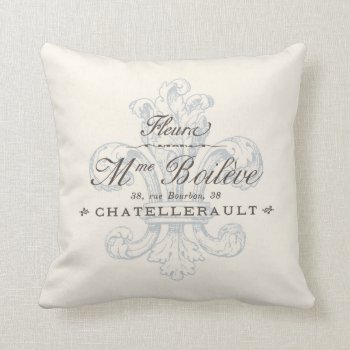 Vintage French Fleura Chatellerault Region Throw Pillow by Charmalot at Zazzle