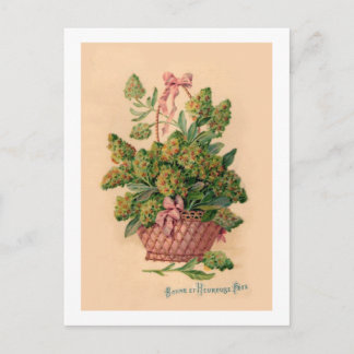 Vintage French Fleurs Illustration Postcard