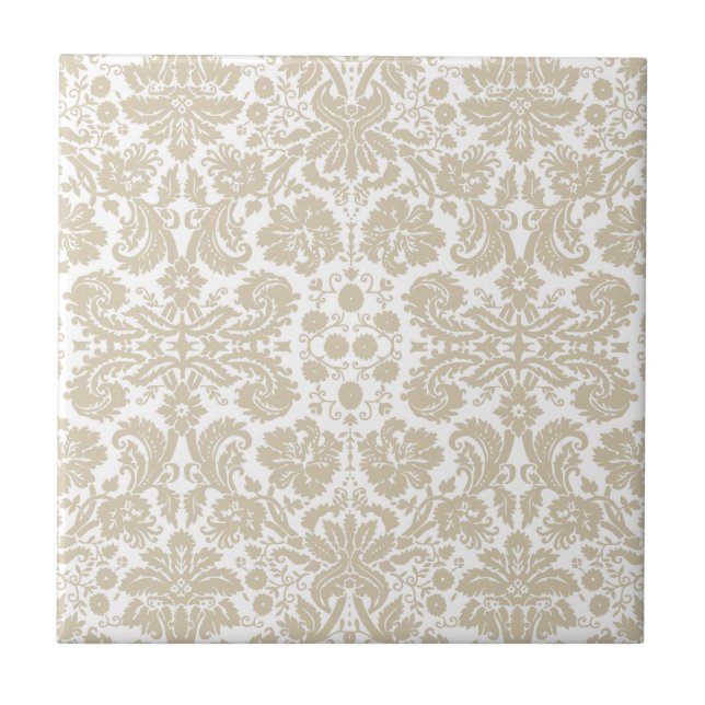 Vintage french floral art nouveau pattern tile (Front)